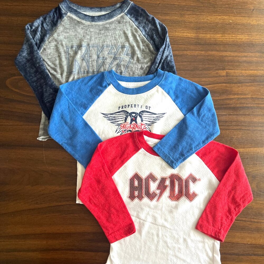 Live Nation | 3 Pack Band Shirts | Kiss ACDC Aerosmith | 12 Months